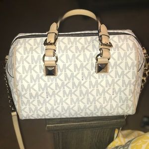 Michael Kors Grayson Vanilla Monogram Satchel
